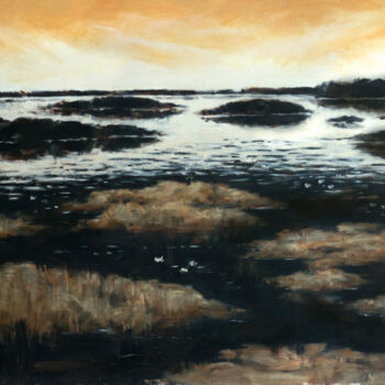 Картина под названием "Lake of lilies" - Yuliya Kachan, Подлинное произведение искусства, Масло