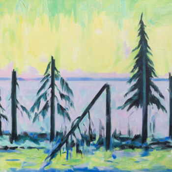 Картина под названием "Abandoned coast" - Yuliya Kachan, Подлинное произведение искусства, Масло Установлен на Деревянная ра…