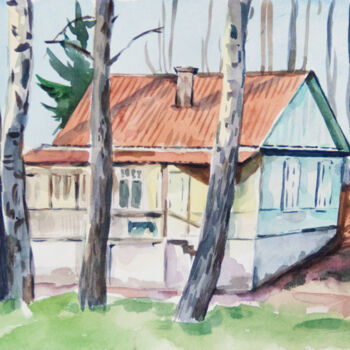 绘画 标题为“Little house” 由Yuliya Kachan, 原创艺术品, 水彩