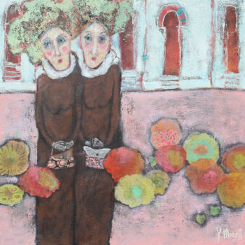Painting titled "Le printemps dans l…" by Yvonne Morell, Original Artwork, Acrylic