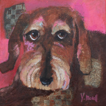 Painting titled "Un petit ami" by Yvonne Morell, Original Artwork, Acrylic