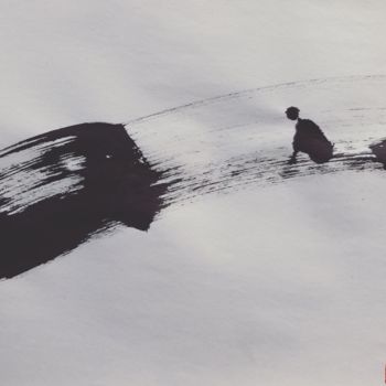 Malerei mit dem Titel "Floating Alone In A…" von Yaang, Original-Kunstwerk, Tinte