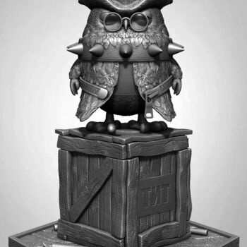 Arte digital titulada "Owlpheus, Angry Bir…" por Yacine Brinis, Obra de arte original, Modelado 3D
