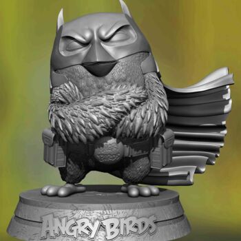 Digital Arts titled "Red Angry Birds 3D…" by Yacine Brinis, Original Artwork, 3D Modeling