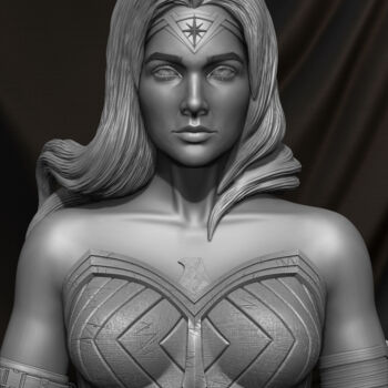 Digital Arts titled "Wonder Woman DC Com…" by Yacine Brinis, Original Artwork, 3D Modeling