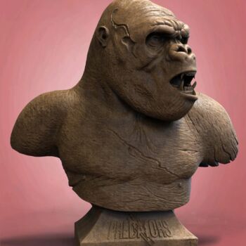 Arts numériques intitulée "Killer Gorilla 3 By…" par Yacine Brinis, Œuvre d'art originale, Modélisation 3D