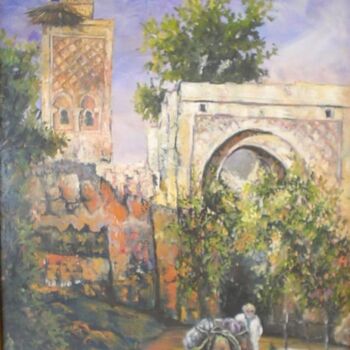 Peinture intitulée "entree antique" par Yacine Rehahlia, Œuvre d'art originale