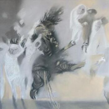 Peinture intitulée "Таймырские танцы" par Yuri Afonov, Œuvre d'art originale
