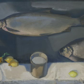 Peinture intitulée "Рыба Чир" par Yuri Afonov, Œuvre d'art originale, Huile