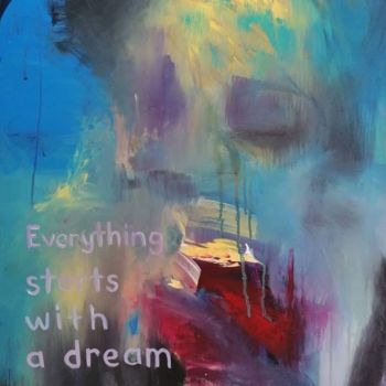 Картина под названием "Everything starts w…" - Yağmur Turan, Подлинное произведение искусства, Акрил
