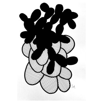 Desenho intitulada "« Succulent Cactus…" por Yahia Ouled Moussa, Obras de arte originais, Tinta