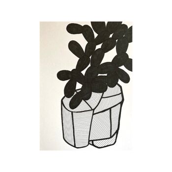 Drawing titled "« Succulents Cactus…" by Yahia Ouled Moussa, Original Artwork, Ink