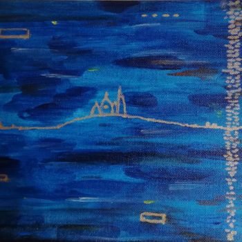 Painting titled "Blue Paris" by Mademoiselllef, Original Artwork, Acrylic