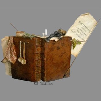 Γλυπτική με τίτλο ""Dictionnaire porta…" από Yakinikou, Αυθεντικά έργα τέχνης, Χαρτί