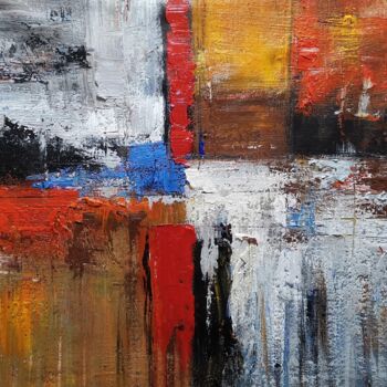 Painting titled "Abstract 321D" by Yakir Zendo, Original Artwork, Acrylic Mounted on Wood Stretcher frame