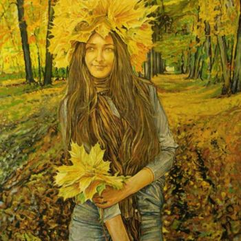 Картина под названием "Autumn Shadows (Осе…" - Андрей Гергележиу, Подлинное произведение искусства, Масло