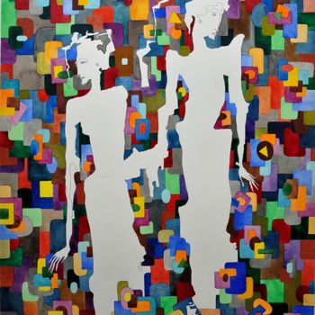 Картина под названием "Two" - Svitlana Yatsenko, Подлинное произведение искусства, Акварель