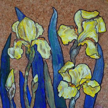 Painting titled "Irises" by Svitlana Yatsenko, Original Artwork, Acrylic