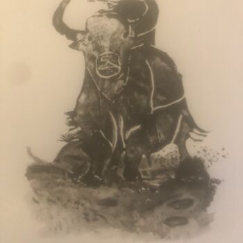 Printmaking titled "dzong" by Yakquiri, Original Artwork, Linocuts