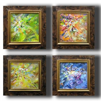 Painting titled "Cycle Square Seasons" by Gallery Yamelievi Yameliev, Original Artwork
