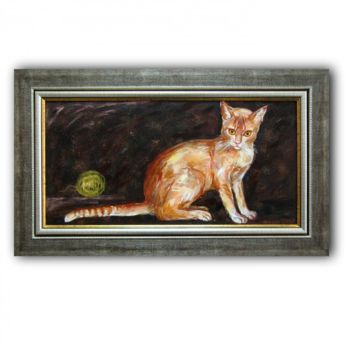 Ζωγραφική με τίτλο "cat" από Gallery Yamelievi Yameliev, Αυθεντικά έργα τέχνης