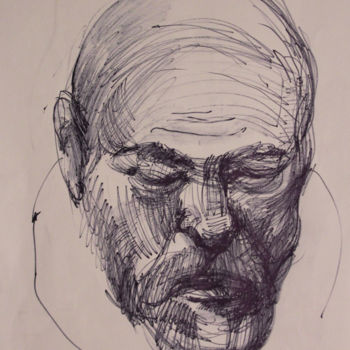 Drawing titled "The man" by Vitaliya Yamnaya, Original Artwork, Marker