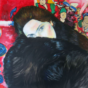 Pintura intitulada "lady-avec-un-muff.j…" por Yan Bragance, Obras de arte originais, Acrílico