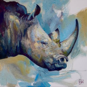 Peinture intitulée "Rhino" par Yan Vita, Œuvre d'art originale, Acrylique