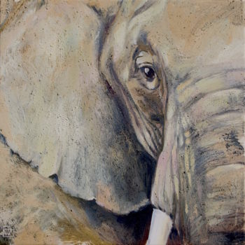Картина под названием "Elephant 5" - Yan Vita, Подлинное произведение искусства, Акрил