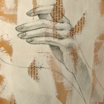 Tekening getiteld "Grâce" door Yan Vita, Origineel Kunstwerk, Potlood