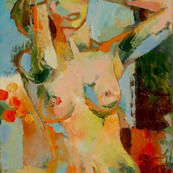Malerei mit dem Titel "Nu 2" von Yan Vita, Original-Kunstwerk, Öl
