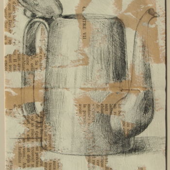 Drawing titled "Cafetière" by Yan Vita, Original Artwork, Pencil