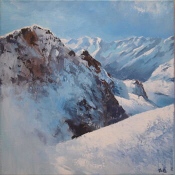 Malarstwo zatytułowany „Montagnes” autorstwa Yan Vita, Oryginalna praca, Akryl