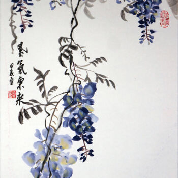 "紫藤 紫气东来二" başlıklı Tablo 燕紫007 tarafından, Orijinal sanat, Mürekkep
