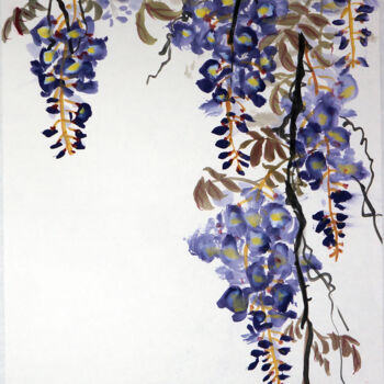 绘画 标题为“紫藤 蜜蜂” 由燕紫007, 原创艺术品, 墨