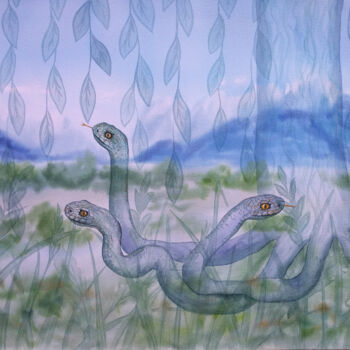 Painting titled "The wisdom of the s…" by Yana Bila, Original Artwork, Watercolor