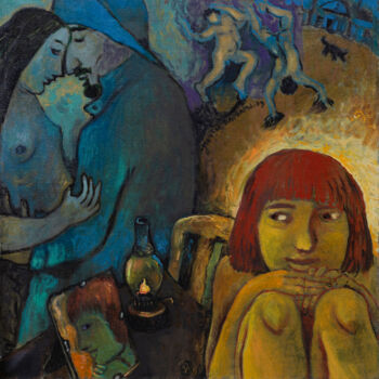 Картина под названием ""Мечты Варвары"" - Яна Ческидова, Подлинное произведение искусства, Масло Установлен на Деревянная ра…