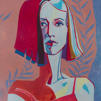 Peinture intitulée "Self-portrait. Colo…" par Yana Koretska, Œuvre d'art originale, Acrylique