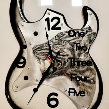 Design intitulada "clock rock guitar" por Yana Rafael, Obras de arte originais, Acessórios