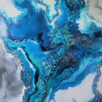 Pintura titulada "BLUE 1" por Yana Rafael, Obra de arte original, Esmalte Montado en Bastidor de camilla de madera