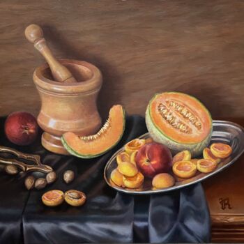 Peinture intitulée "Aroma melon" par Yana Rikusha, Œuvre d'art originale, Huile