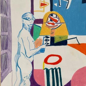 Tekening getiteld "Le Corbusier drawing" door Yana Sviatkina, Origineel Kunstwerk, Pastel