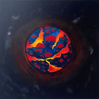 Painting titled "Martian Force" by Yana Virtuoso, Original Artwork, Acrylic Mounted on Wood Stretcher frame