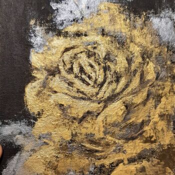 Pintura titulada ""ROSE D'OR"/"GOLDEN…" por Yana Yeremenko, Obra de arte original, Acrílico