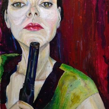 Pittura intitolato "автопортрет" da Iana Ianbaeva, Opera d'arte originale, Altro