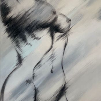 Картина под названием "woman nu. № 1" - Yana Dengina, Подлинное произведение искусства, Древесный уголь Установлен на Деревя…