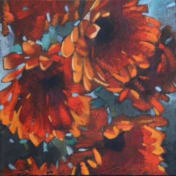Malerei mit dem Titel "SMALL FLOWERS 1" von Leonova Natalia, Original-Kunstwerk, Acryl