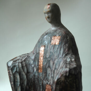 「百衲衣-众生安康」というタイトルの彫刻 阳光 梅によって, オリジナルのアートワーク, ウッド