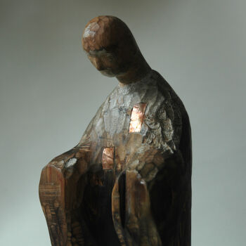 雕塑 标题为“百衲衣-行脚僧-02” 由阳光 梅, 原创艺术品, 木