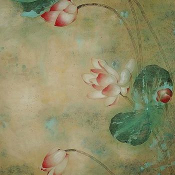 Painting titled "flower" by Feng Ling, Original Artwork, Oil